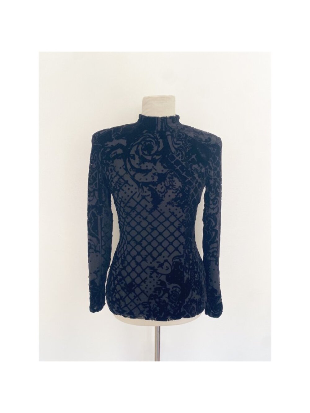 NWT H&M x Balmain Long Sleeve Top Floral Black